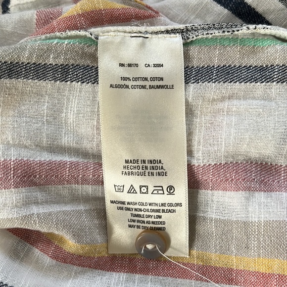 Maeve Anthropologie “Alisa” Button-Up Striped Top with Puff Sleeves - Picture 8 of 8